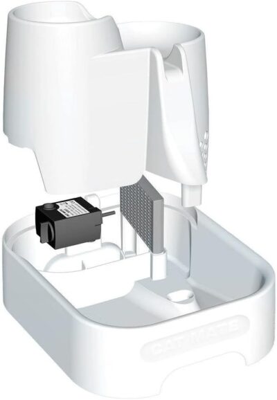 Diagram of Cat Mate Fountain showing pump and filter location