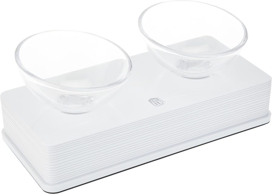 Catit Style 2-Bowl Glass Diner Set for Cats