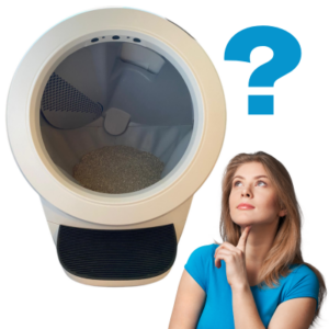 Woman thinking about Litter Robot 4