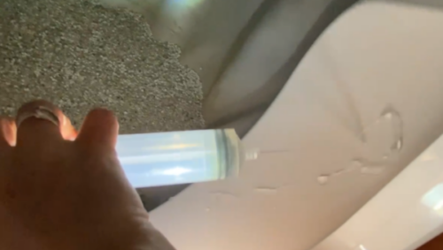 testing Litter Robot 4 Shield with liquid