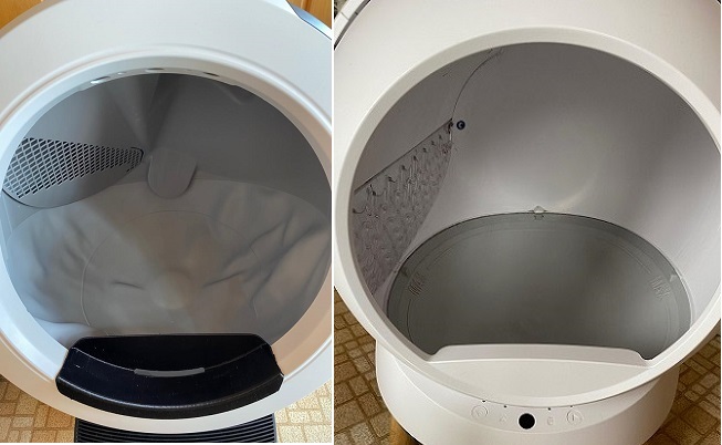 Litter-Robot 4 vs SmartSpin interior side-by-side comparison