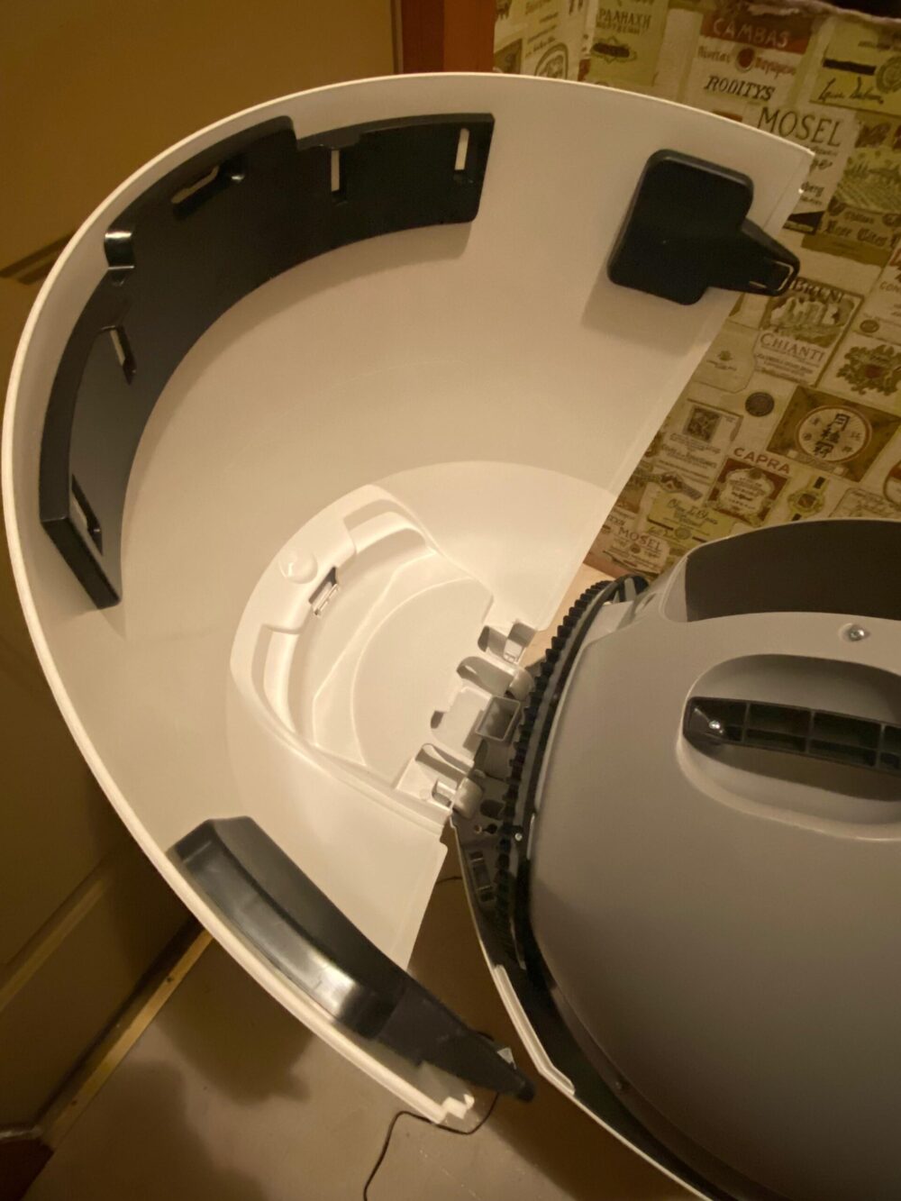 Bonnet in hang-open position on Litter Robot 5